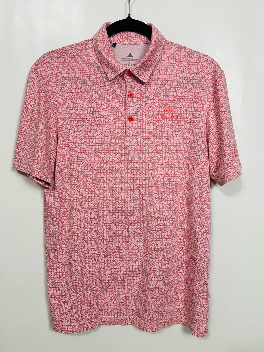 ADIDAS ABSTRACT PRINT POLO SHIRT printed Top of the Rock Size Small (teens)